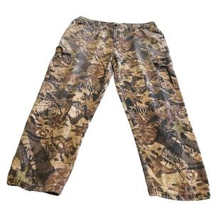 Vintage Jerzees Outdoors Cargo Pants Men XL‎ Camouflage Mossy Oak Hunting Casual